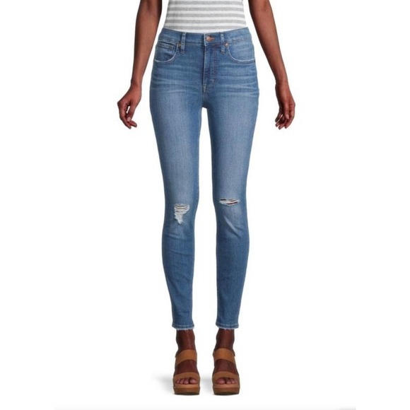 Madewell 9” High Rise Skinny Distressed Jeans Size 23 (00) Casual Minimalist - Picture 1 of 11
